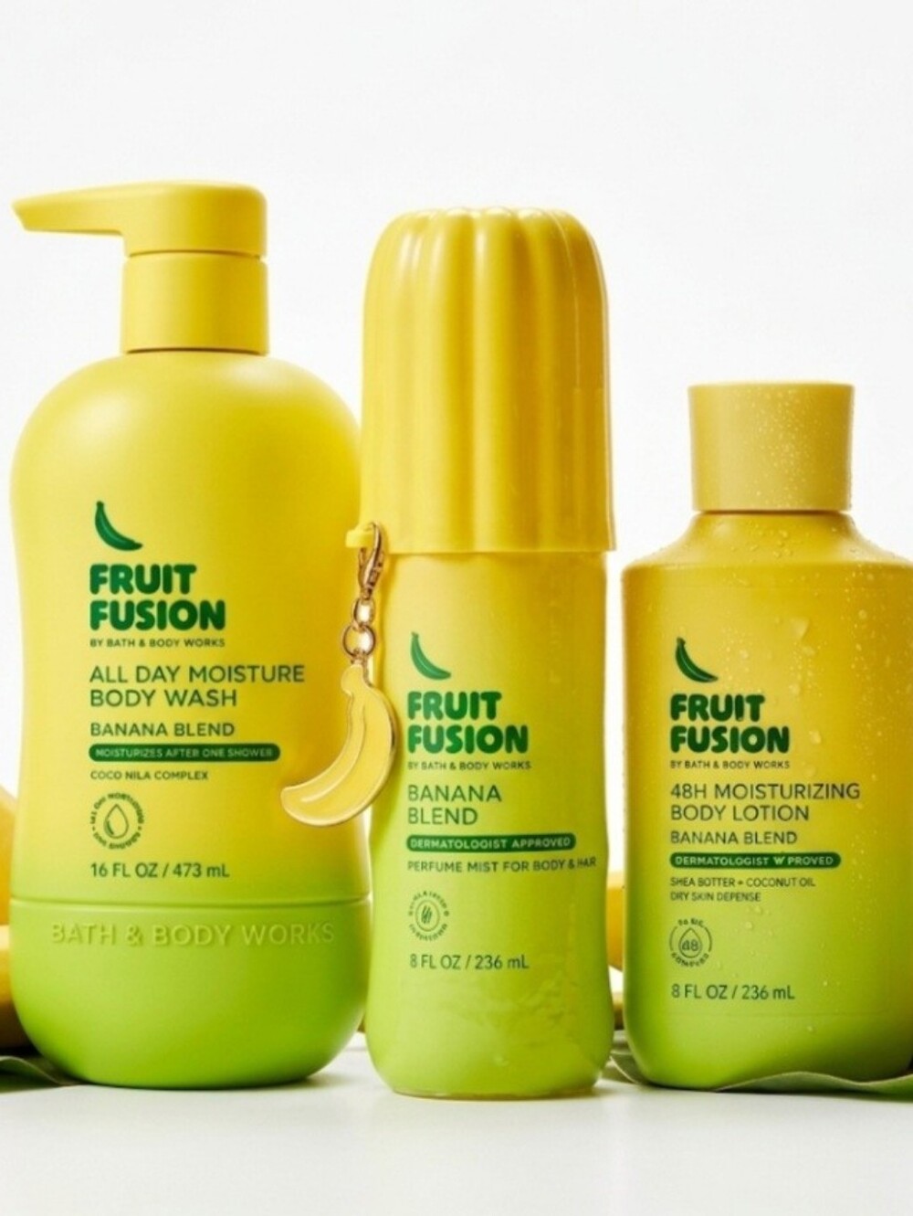 Bath & Body Works Fruit Fusion Banana Blend Body Care Set - Bright Yellow